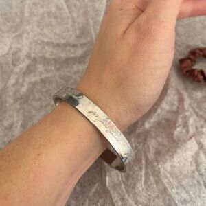 Kate Spade Best Friends Engraved Silver Bangle Bracelet